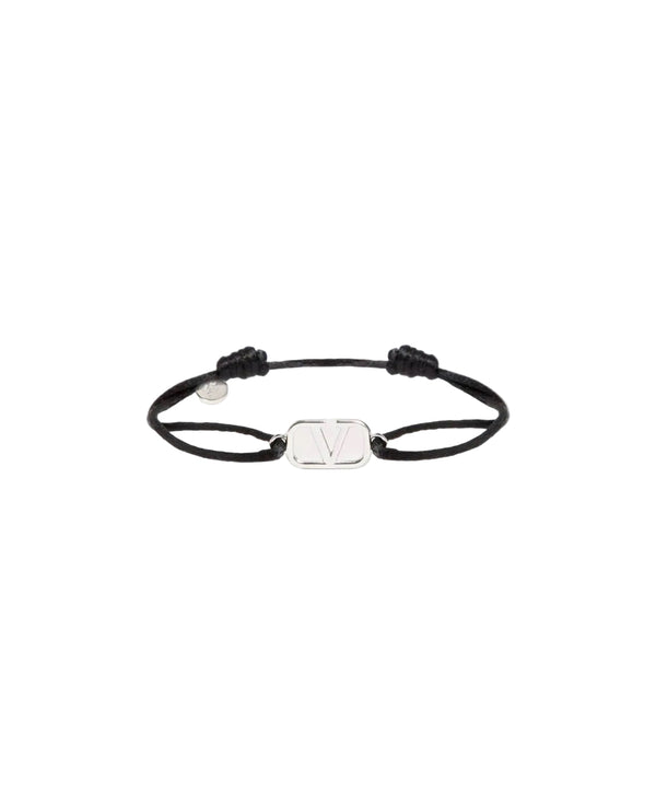 Valentino-style V bracelet in blue and silver, luxury-inspired accessory
