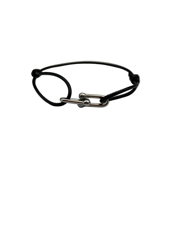 Anchor rope bracelet in black, men's nautical-style bracelet