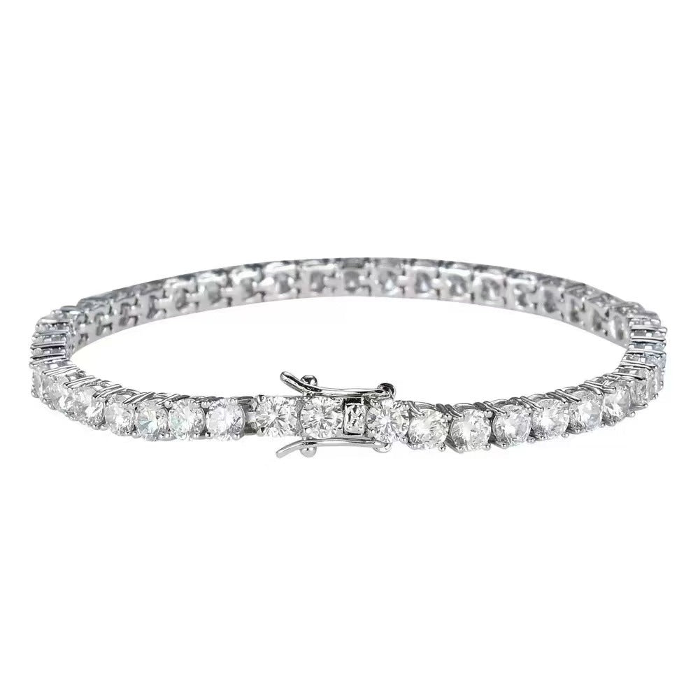 Copper and zircon tennis bracelet, sparkling luxury-inspired jewelry