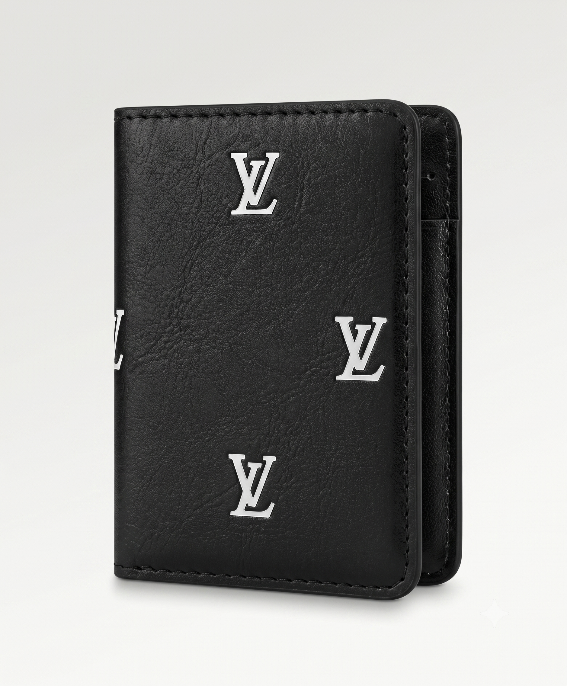 Louis Vuitton-Style Black & White Wallet