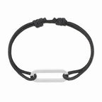 Dinh Van-style Menottes bracelet with black cord, luxury-inspired jewelry