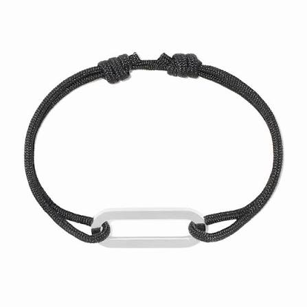 Dinh Van-style Menottes bracelet with black cord, luxury-inspired jewelry